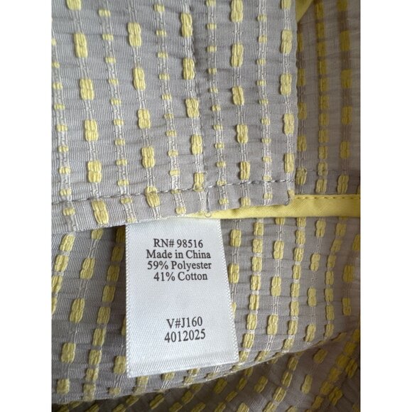 Coldwater Creek Womens Jacket Size 16 Beige Yellow Textured Pattern 3/4 Sleeves - Picture 4 of 4